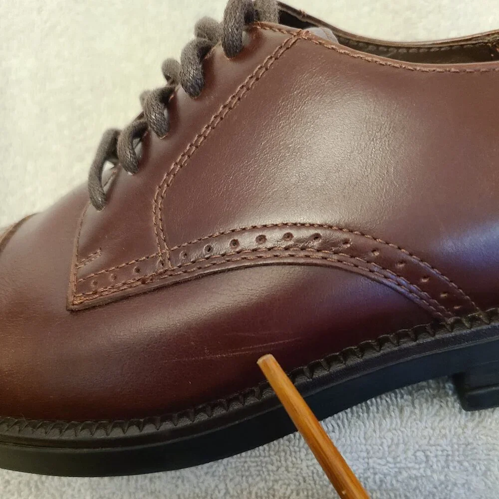 NUNN BUSH MEN'S BROWN LEATHER CAP-TOE OXFORD -SIZE 8.5 MEDIUM